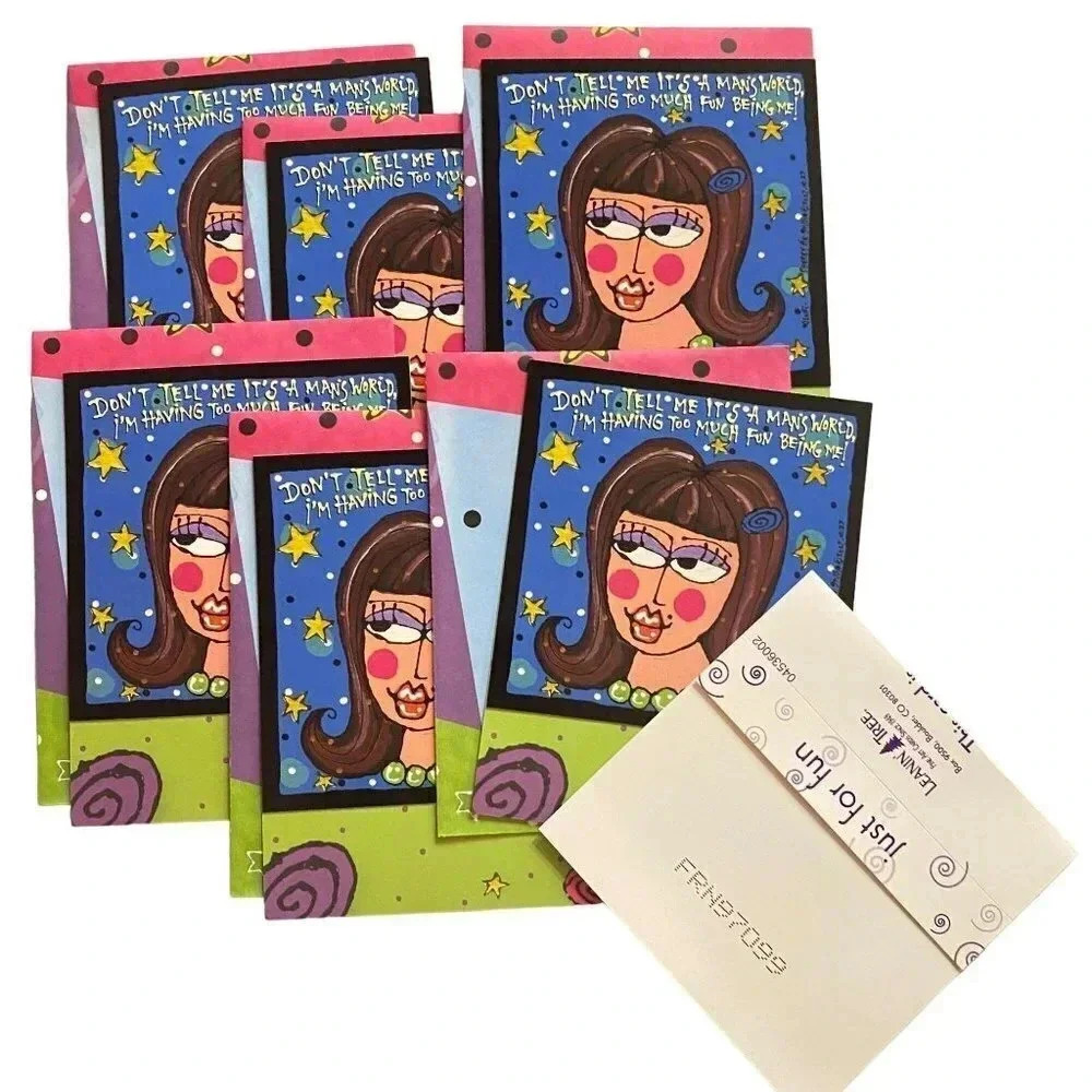 FRIENDSHIP Funny Brunette Girl Greeting Cards VTG Leanin' Tree Lori Wiseman NOS